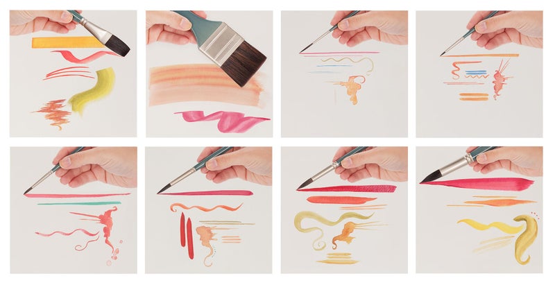 Creative Mark Artist Paint Brush Set - Mimik Synthethic Squirrel Short Handle Paint Brushes - Assorted Sizes - Try Me Pack - 5 Pieces - Image 3